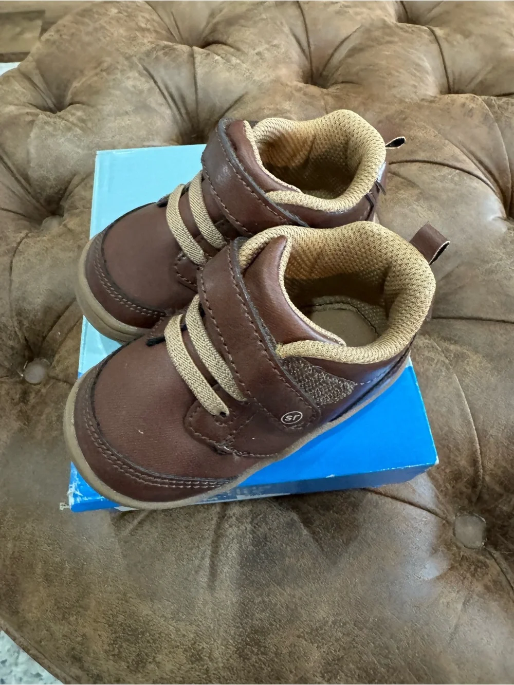Stride Rite Brown Toddler Casual Sneakers with Tan Accents